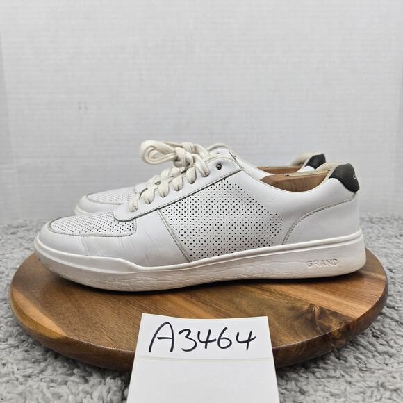 Cole Haan Grand Crosscourt Modern Perforated Tennis White Sneaker Mens 8.5 M - Picture 1 of 13